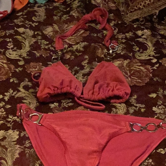 Swim Coral Bikini With Chains Poshmark